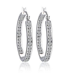 New Double Sided Hoop Earrings Swarovski Crystals